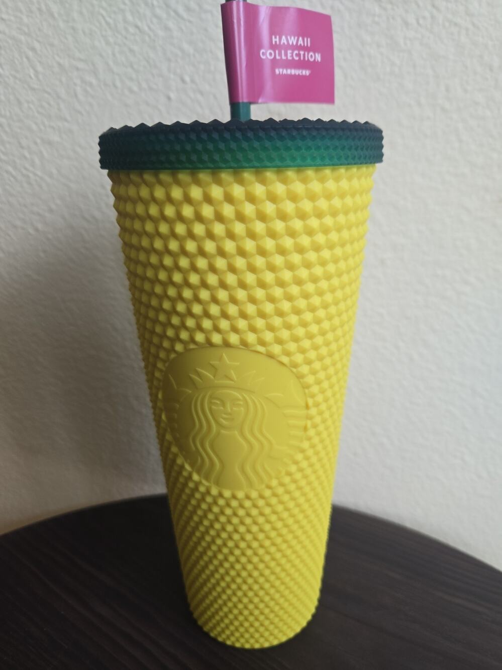 Starbucks Studded Pineapple Yellow Tumbler 24oz Cup Hawaii Collection New!